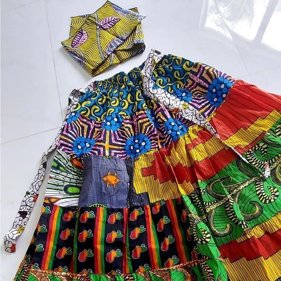 Long Maxi Patchwork Skirt 100% Cotton One Size Fit All Maxi Skirt - Picture 7 of 7